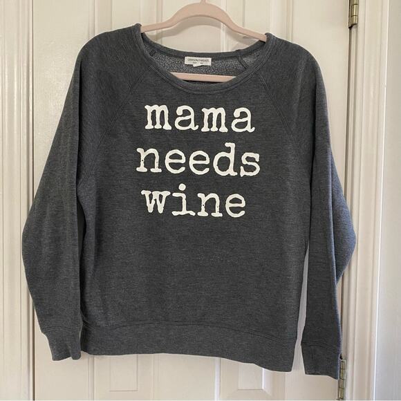 GRAYSON THREADS • Gray Mama Needs Wine Scoop Neck Sweatshirt - Picture 2 of 6